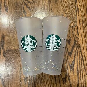 Starbucks Frosted Confetti Plastic Tumbler Cups Bundle Of 2